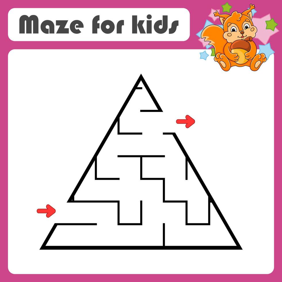 astratto labirinto. gioco per bambini. puzzle per bambini. cartone animato stile. labirinto enigma. trova il giusto sentiero. carino carattere. vettore illustrazione.