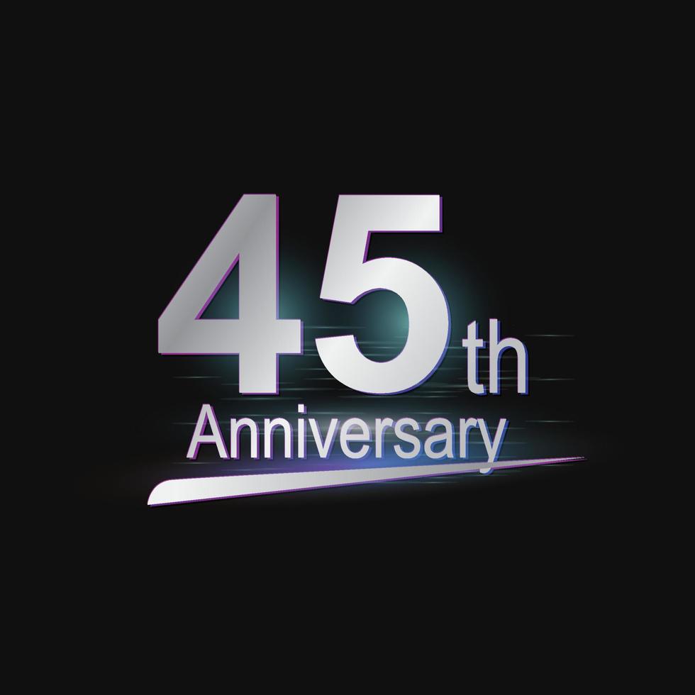 argento 45 ° anno anniversario celebrazione moderno logo vettore