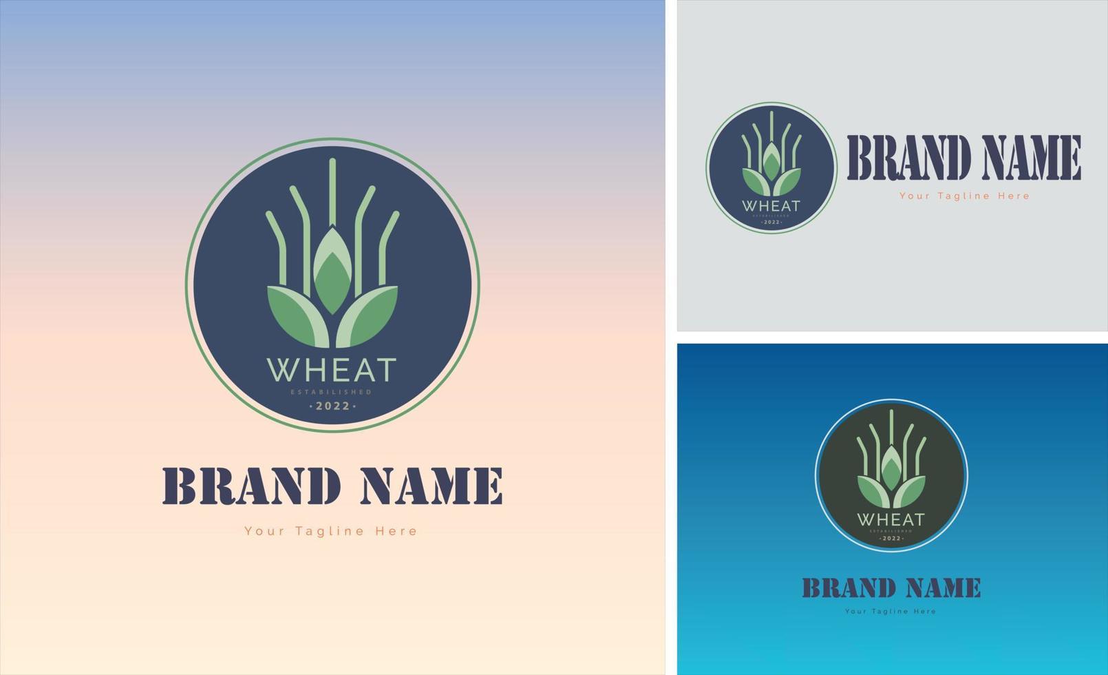 Grano naturale logo modello design per marca o azienda e altro vettore