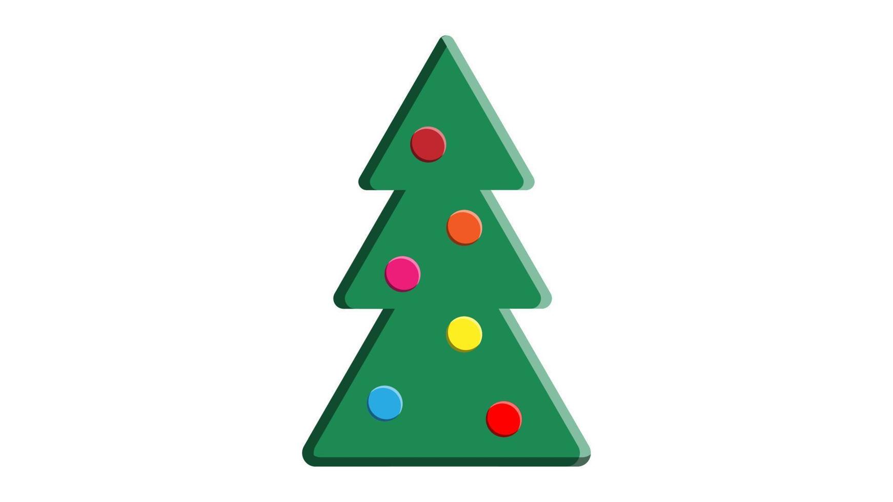 Natale albero con colorato ornamenti isolato su bianca sfondo - dettagliato colorato illustrazione per il tuo allegro Natale saluto, vettore