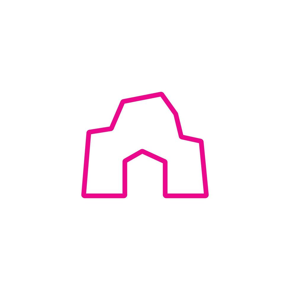 eps10 rosa vettore preistorico grotta casa linea arte icona isolato su bianca sfondo. pietra età schema simbolo nel un' semplice piatto di moda moderno stile per il tuo sito web disegno, logo, e mobile App