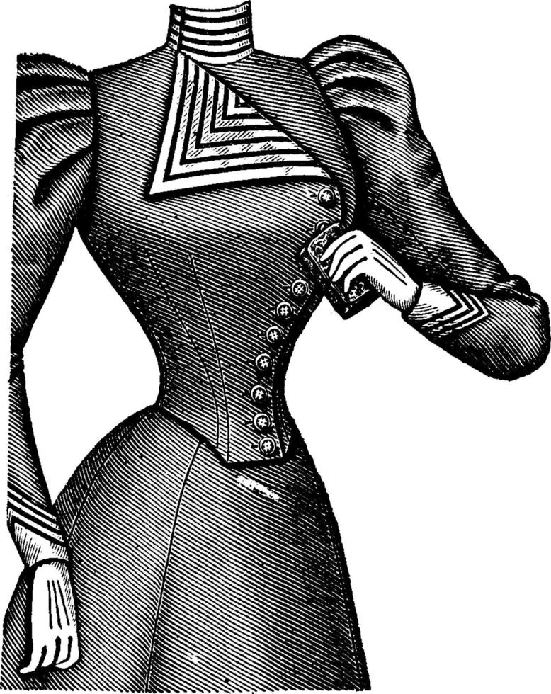 effetto di corsetto uso su respirazione, Vintage ▾ illustrazione. vettore