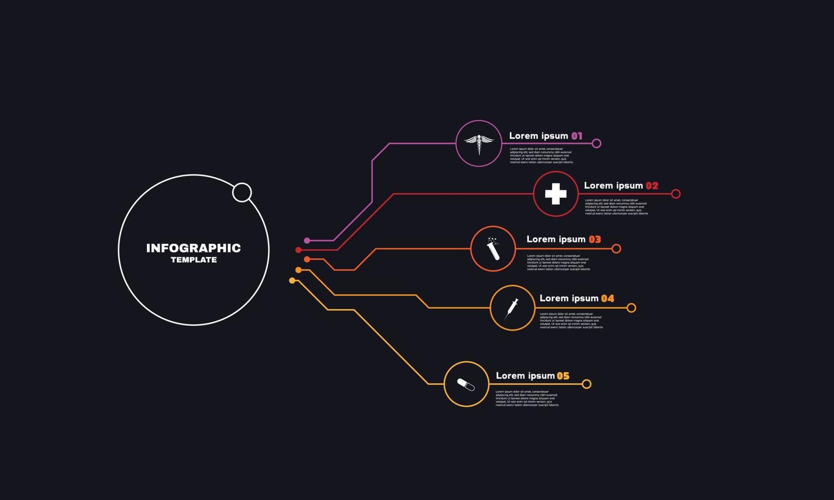 visualizzazione di informazioni mediche diagramma di processo elemento astratto del diagramma diagramma con passo, opzione, sezione o processo modello di business vettoriale per la presentazione concetto creativo per infografica