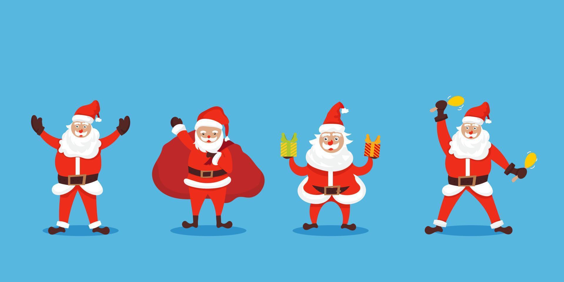 impostato personaggio divertente Santa Claus isolato per Natale , carte, striscioni, tag vettore