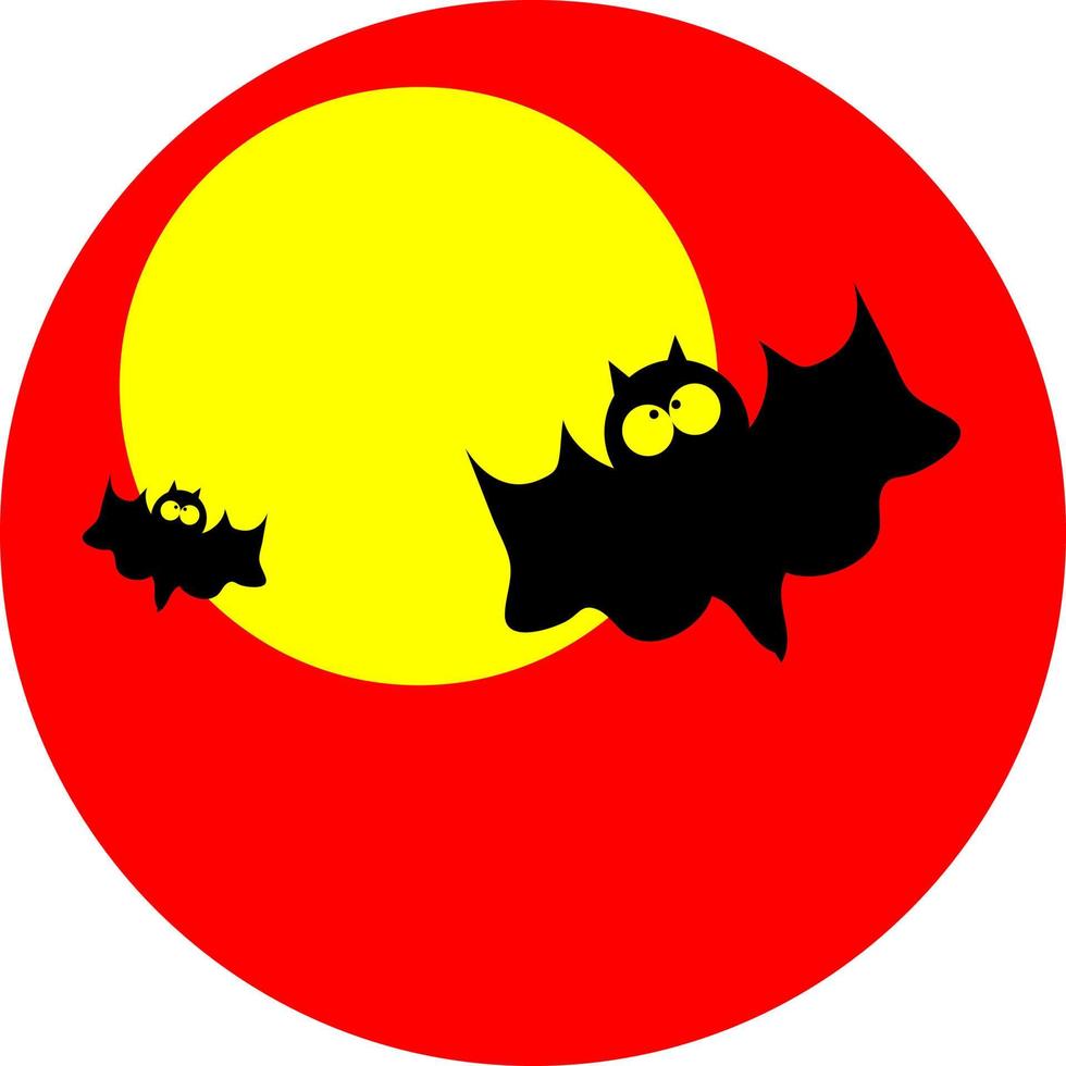 pipistrelli in giro il Luna, illustrazione, vettore, su un' bianca sfondo. vettore