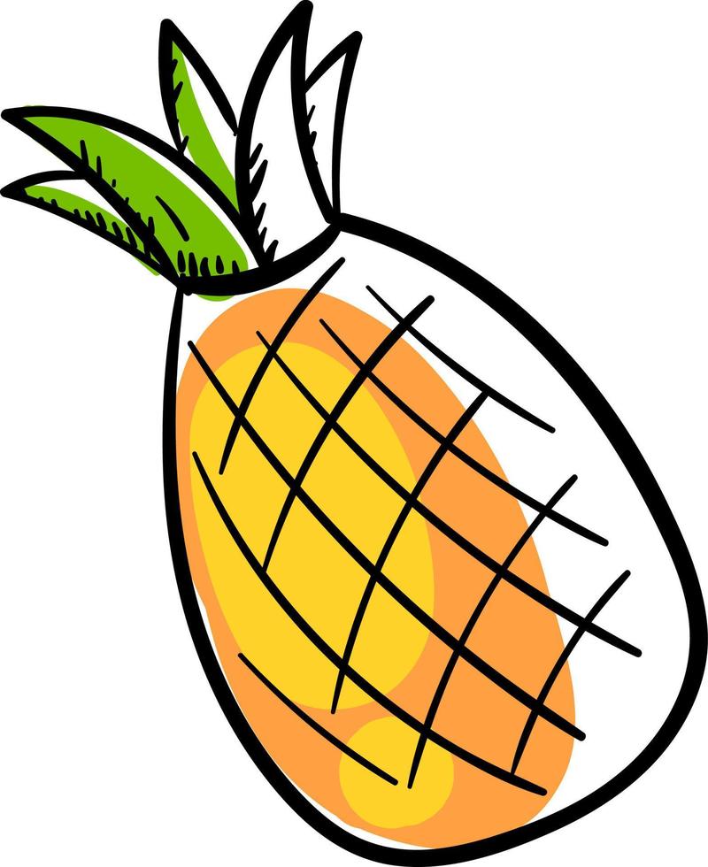 ananas frutta, illustrazione, vettore su bianca sfondo