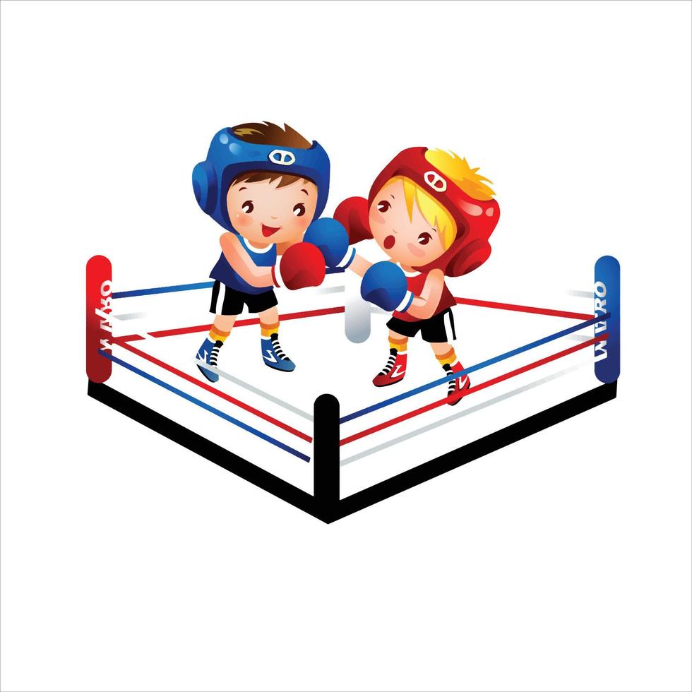 boxe logo boxe portafortuna sport logo disegno, boxe guanto, boxe giorno, kickboxing punch, bambini giocando, bambino, sport vettore