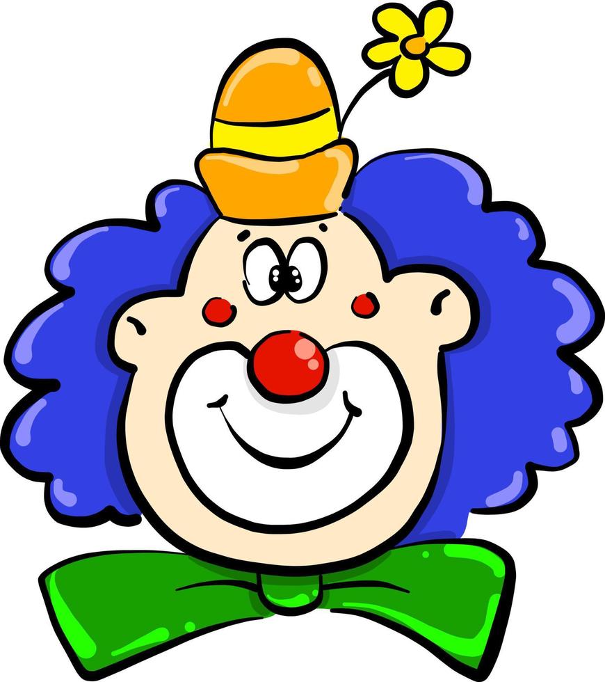 clown con cappello , illustrazione, vettore su bianca sfondo
