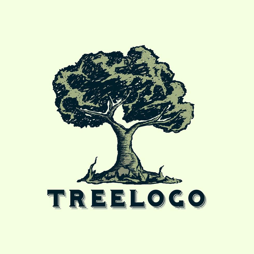 Vintage ▾ albero logo illustrazione design per il tuo azienda o attività commerciale vettore