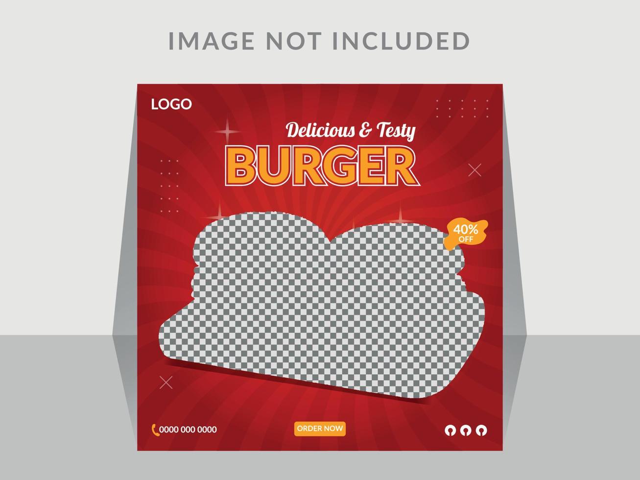hamburger sociale media manifesto design modello vettore