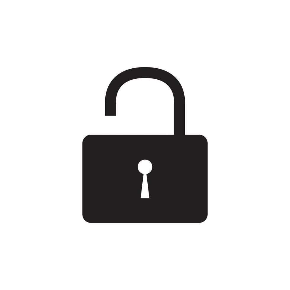 sicurezza sbloccare piatto icona per app. vettore illustrazione isolato su bianca sfondo
