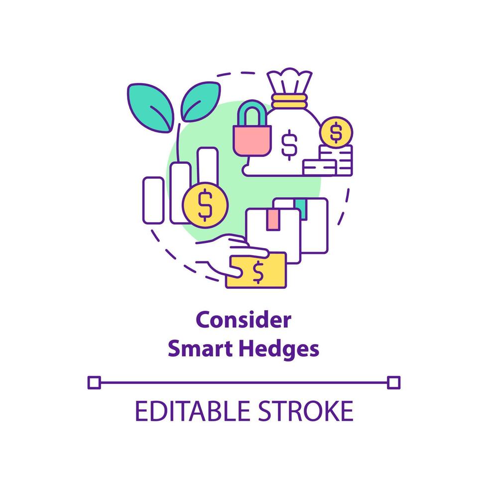 prendere in considerazione inteligente siepi concetto icona. trattare con inflazione nel attività commerciale astratto idea magro linea illustrazione. isolato schema disegno. modificabile ictus. vettore