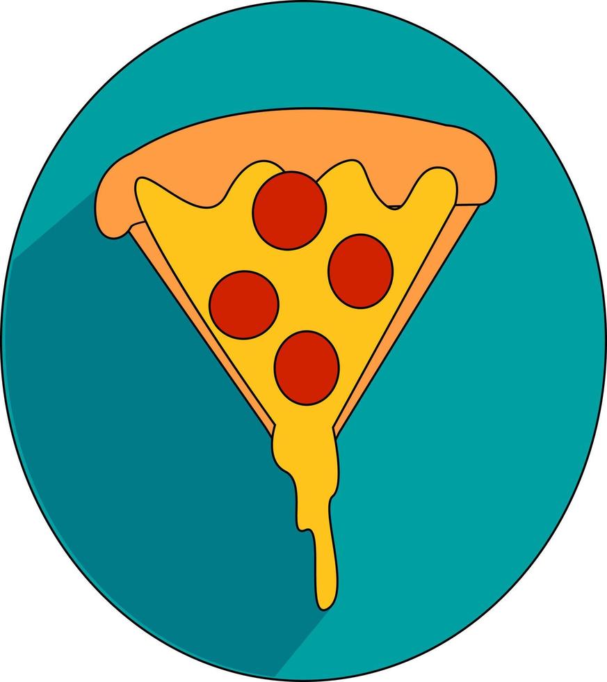 un' fetta di Pizza, illustrazione, vettore su bianca sfondo.