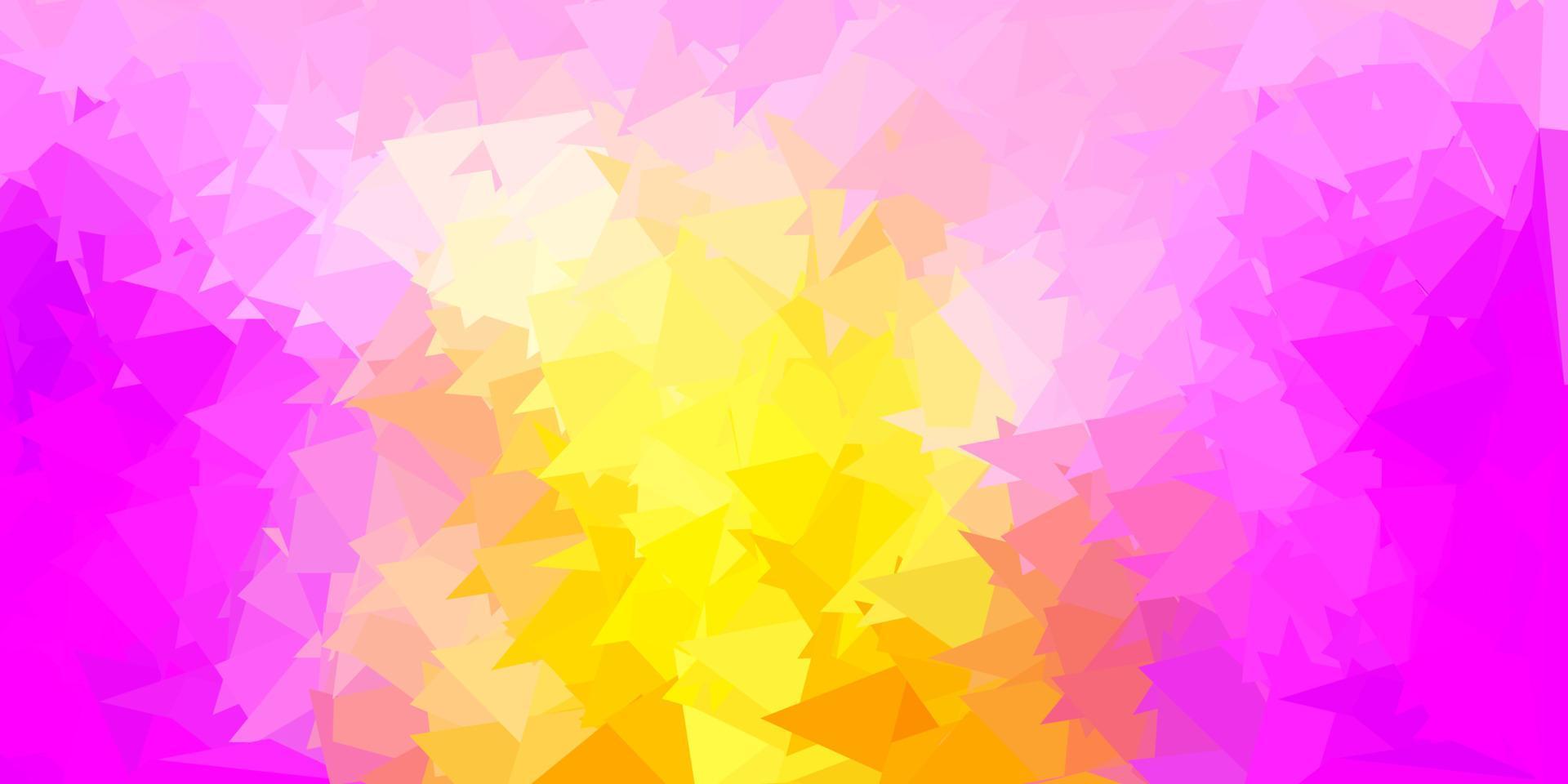 disegno poligonale geometrico di vettore rosa chiaro, giallo.