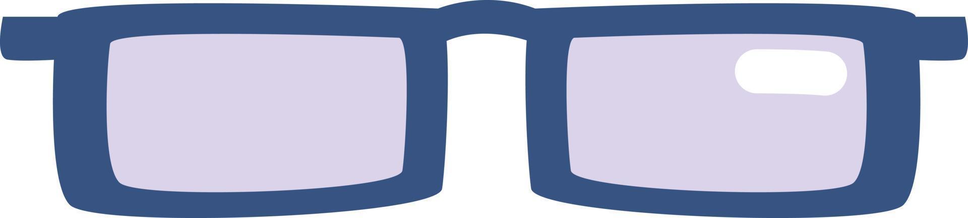 blu rettangolare occhiali, illustrazione, vettore, su un' bianca sfondo. vettore