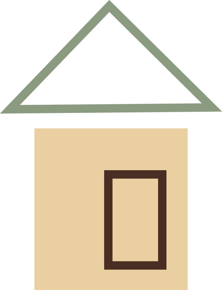 beige Casa con uno grande finestra, icona illustrazione, vettore su bianca sfondo