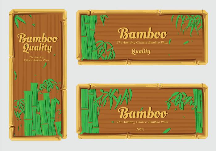 Pacchetto di vettore di bambù etichetta banner