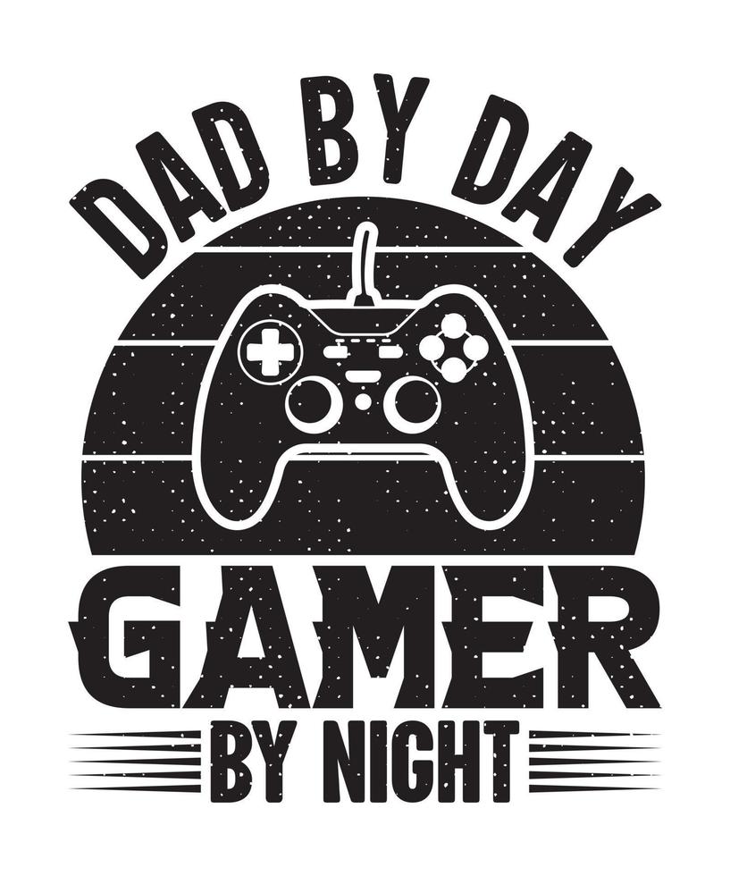 papà di giorno gamer di notte Vintage ▾ gioco maglietta design per gioco Gli amanti vettore