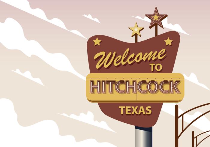 Benvenuto a Hitchcock, in Texas vettore