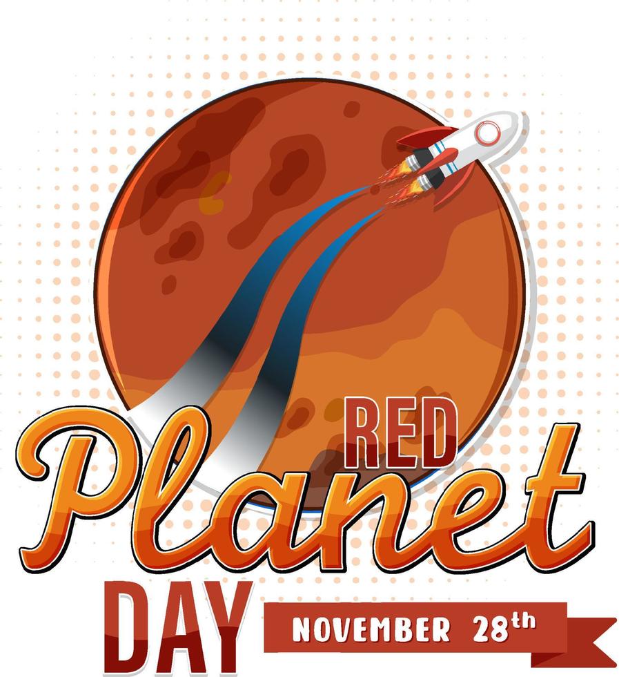 rosso pianeta giorno manifesto modello vettore