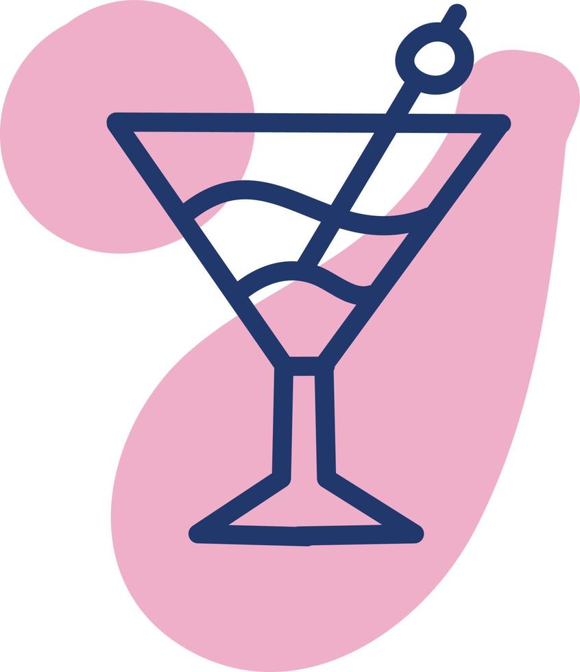 rosa Cosmopolita cocktail, illustrazione, su un' bianca sfondo. vettore