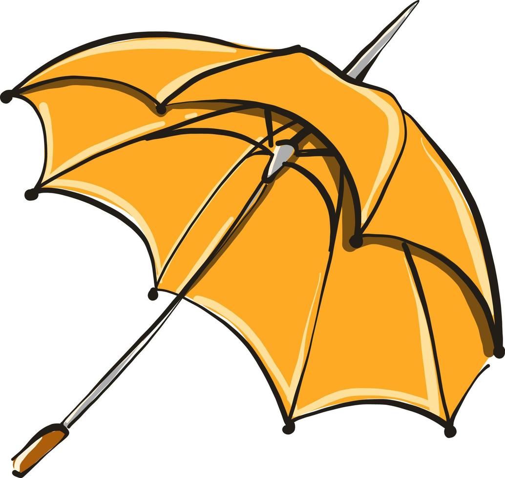 giallo ombrello, illustrazione, vettore su bianca sfondo