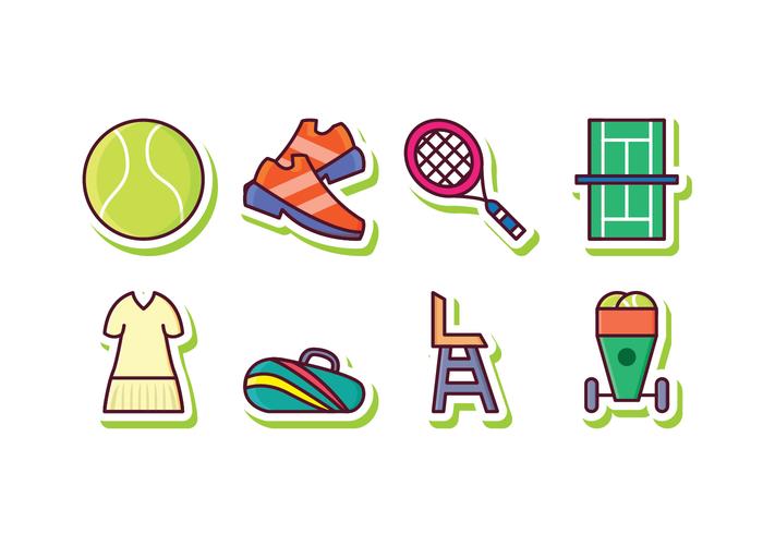 Set di icone di tennis gratuito vettore