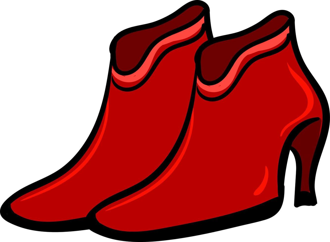 rosso donna scarpe, illustrazione, vettore su bianca sfondo