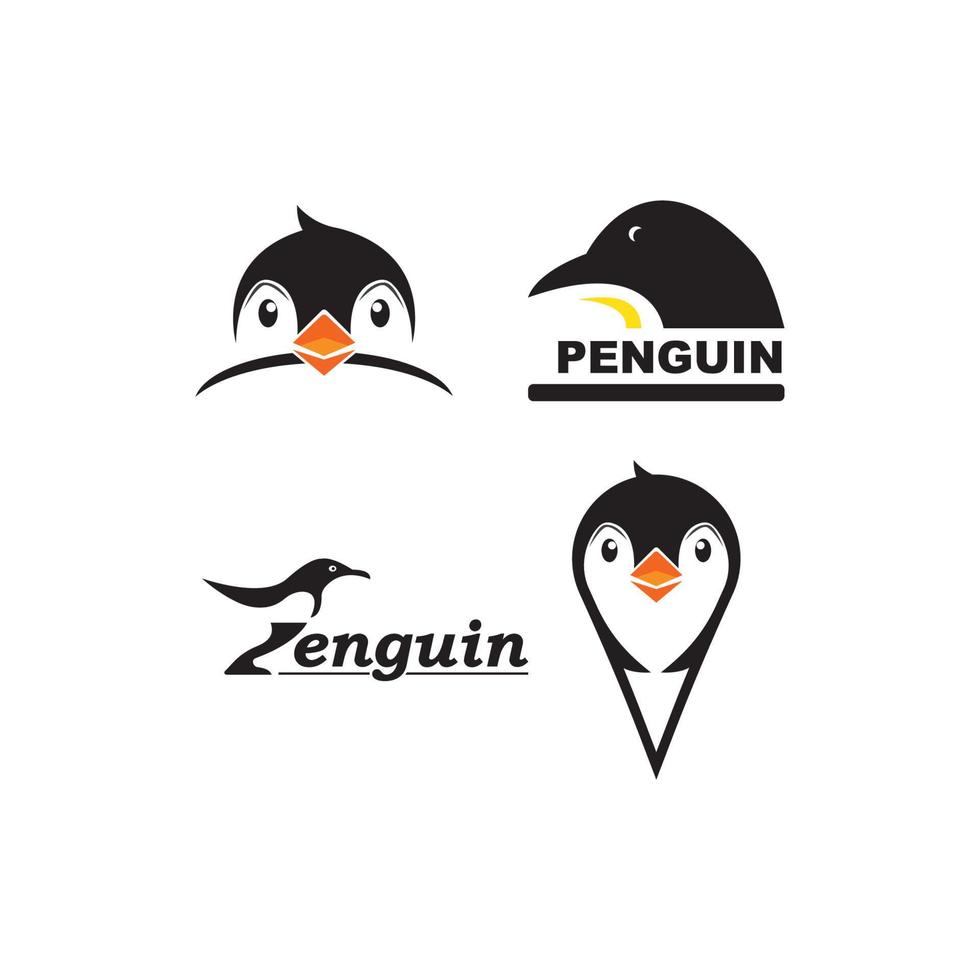 pinguino icona logo vettore design