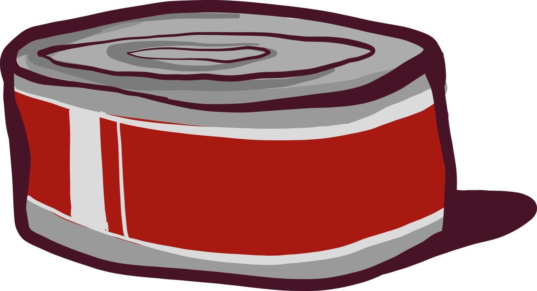 rosso in scatola cibo, illustrazione, vettore su bianca sfondo