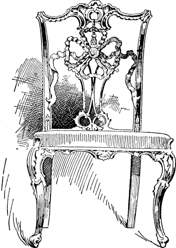 chippendale sedia 1, Vintage ▾ illustrazione. vettore