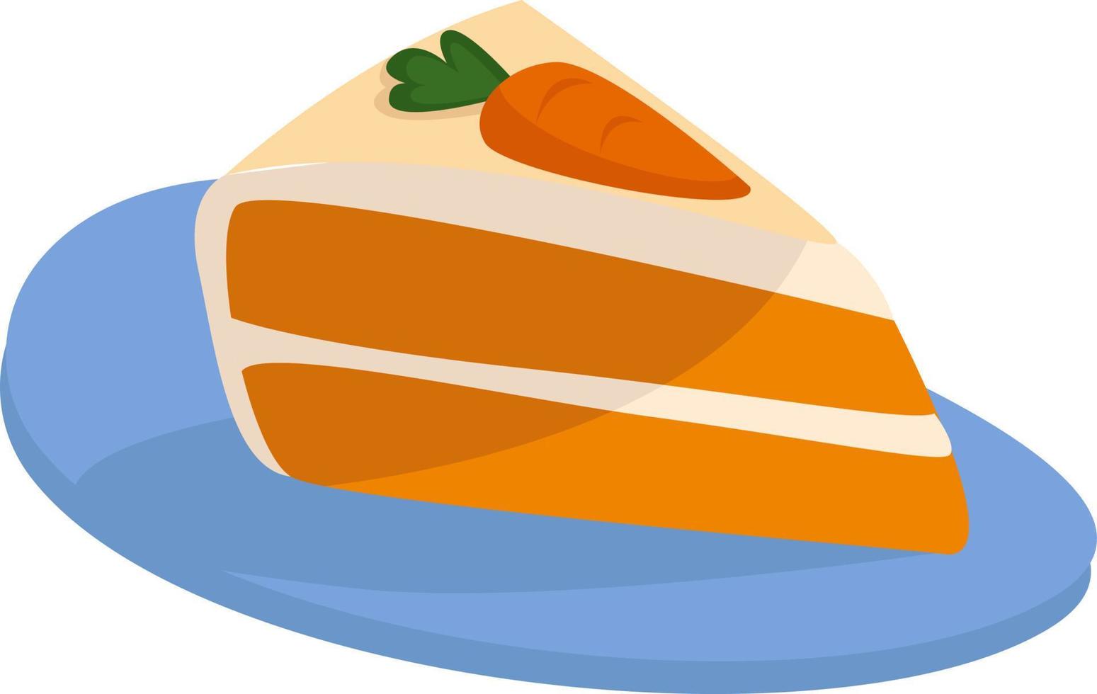 carota torta, illustrazione, vettore su bianca sfondo