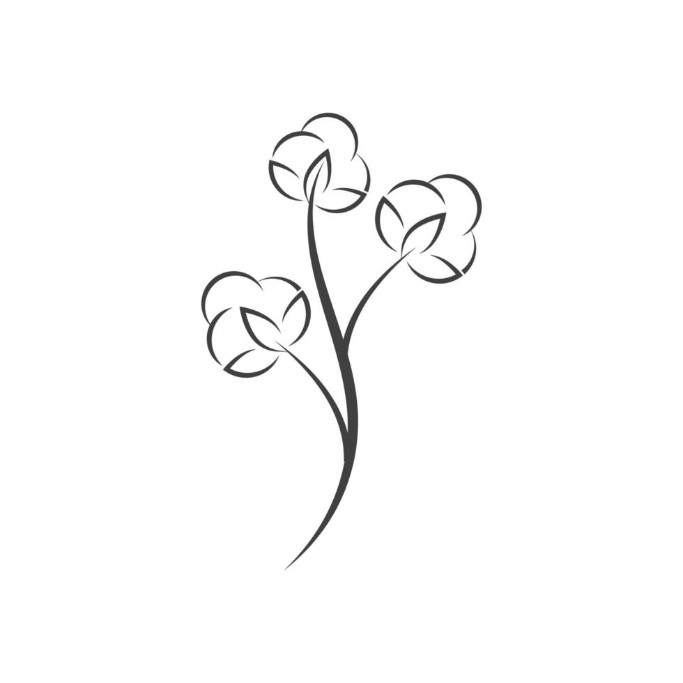 modello di icona di vettore di fiore di cotone