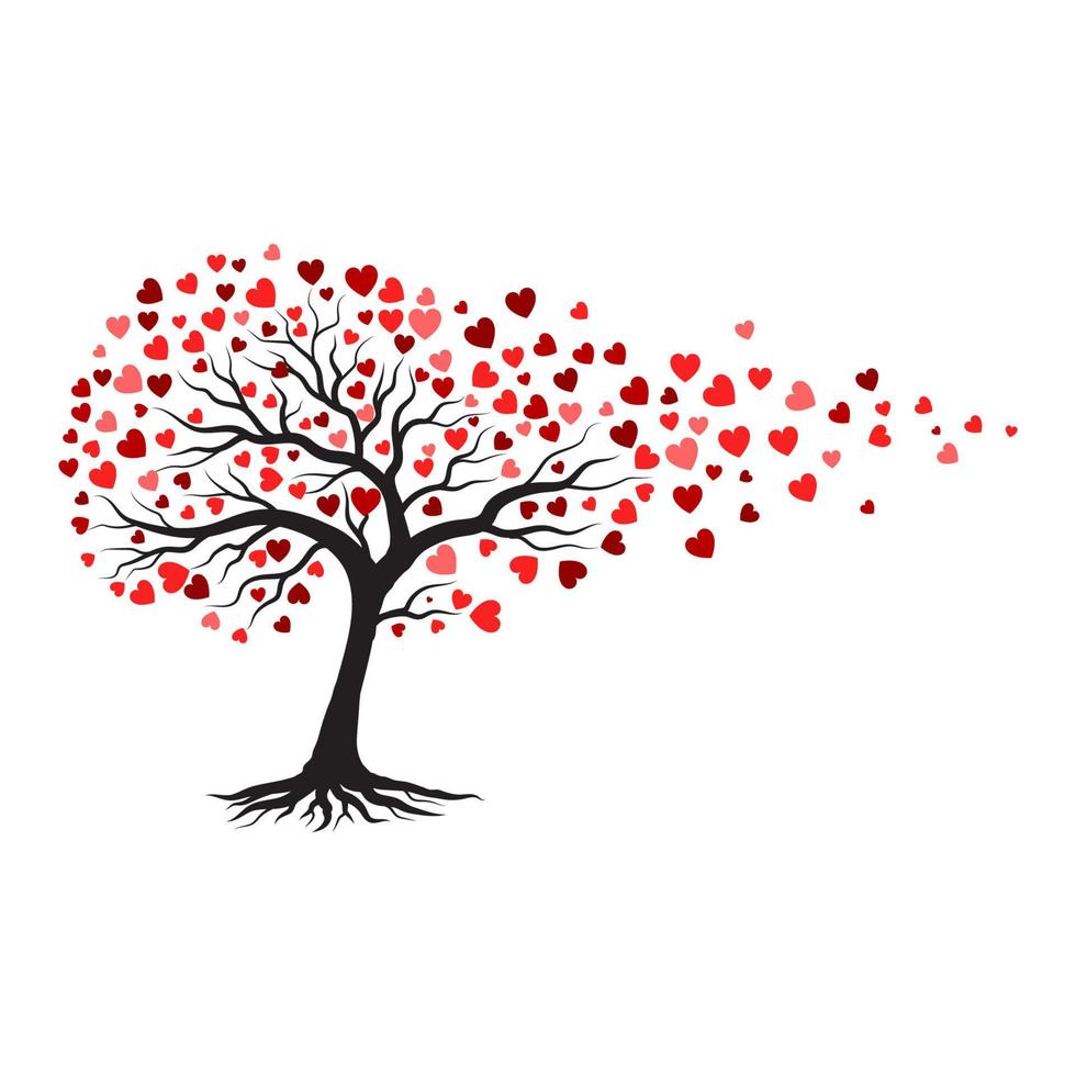 ramo di un albero amore disegno vettoriale ilustration