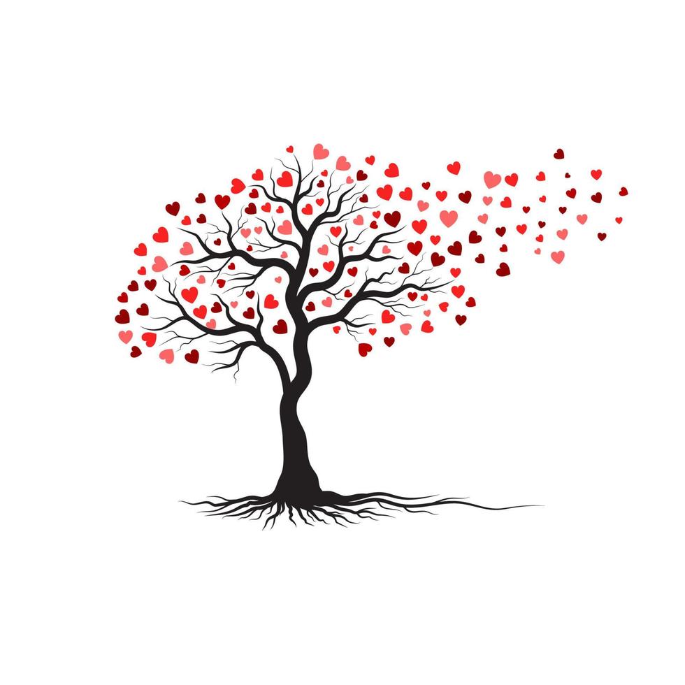 ramo di un albero amore disegno vettoriale ilustration