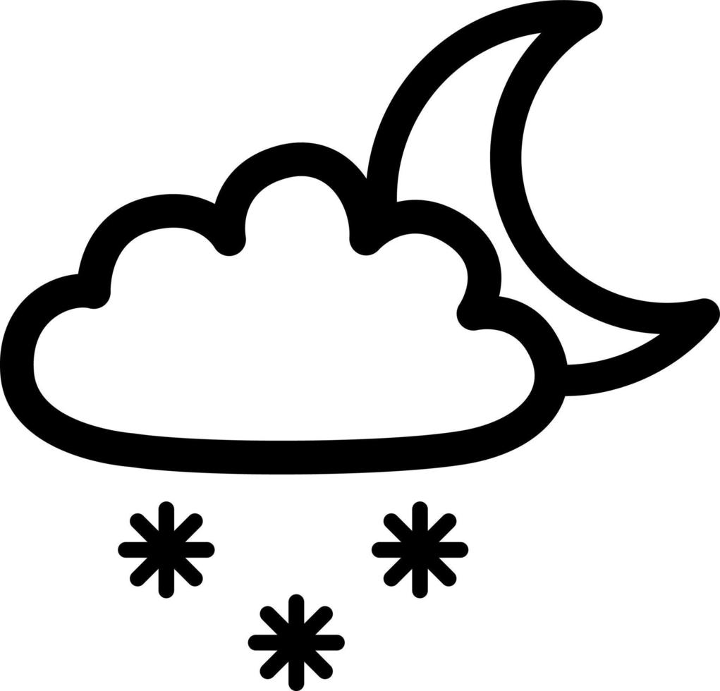 notte neve, illustrazione, vettore su un' bianca sfondo