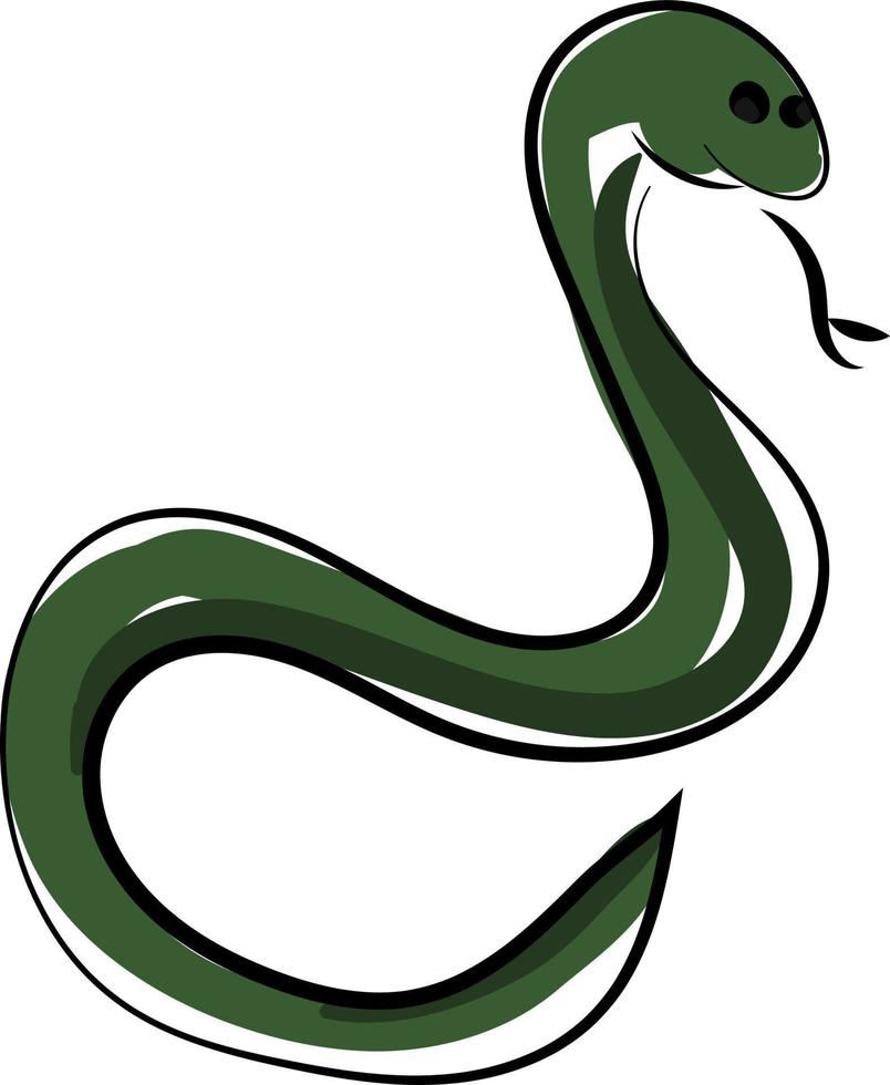 verde serpente, illustrazione, vettore su bianca sfondo.