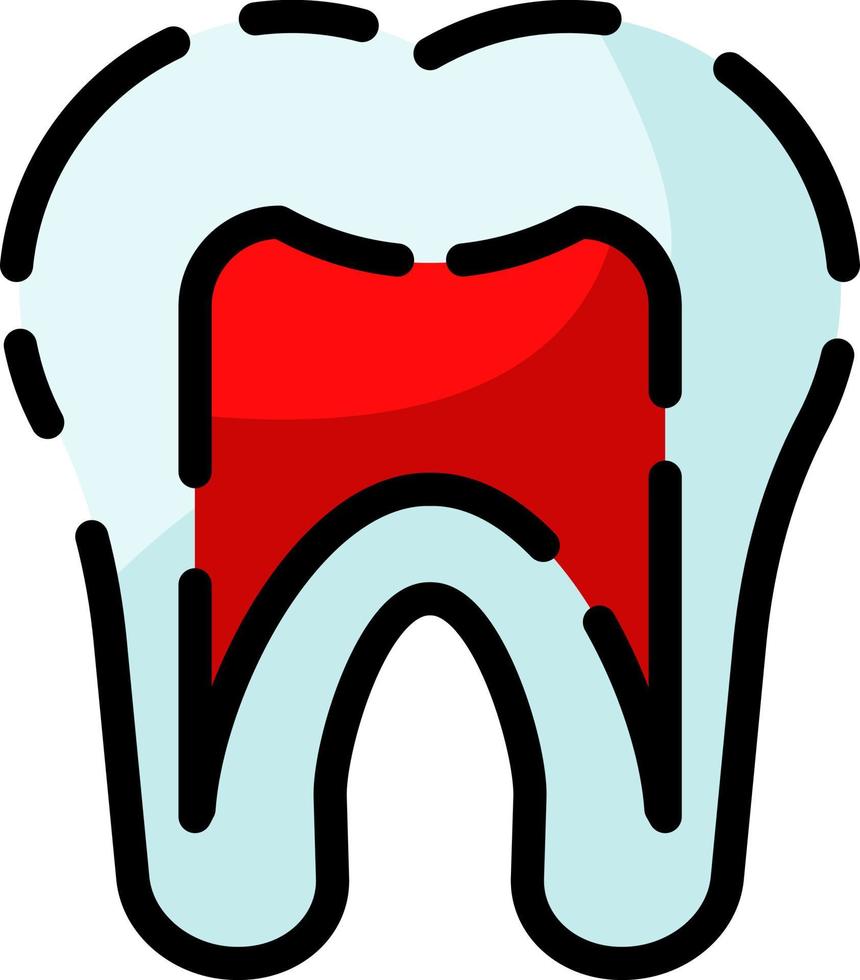 dentale radici, illustrazione, vettore su un' bianca sfondo.