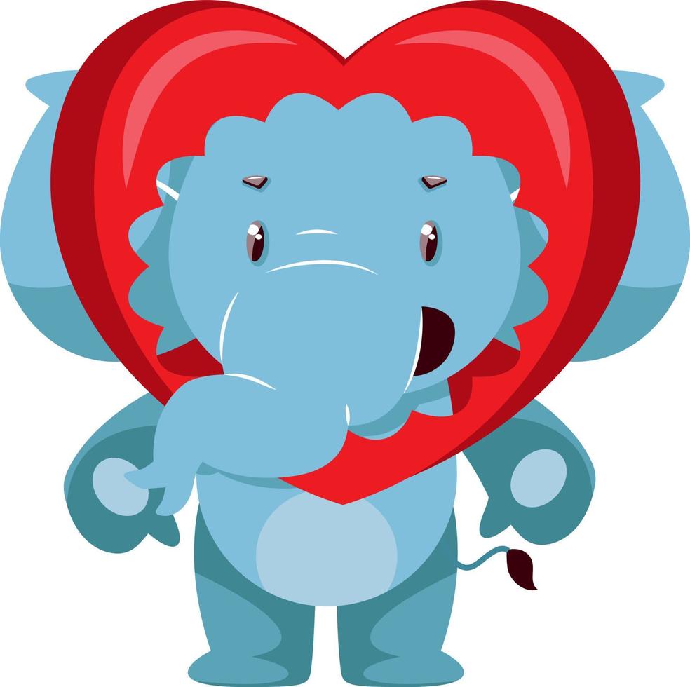 elefante nel amore, illustrazione, vettore su bianca sfondo.