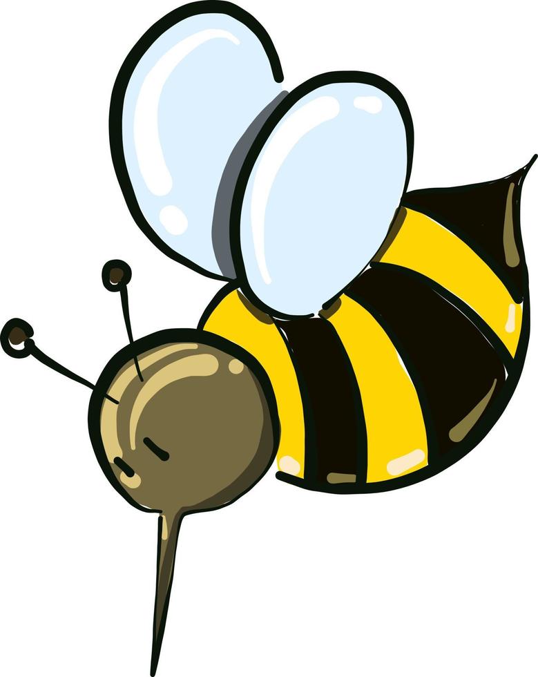 triste poco Grasso ape, illustrazione, vettore su bianca sfondo