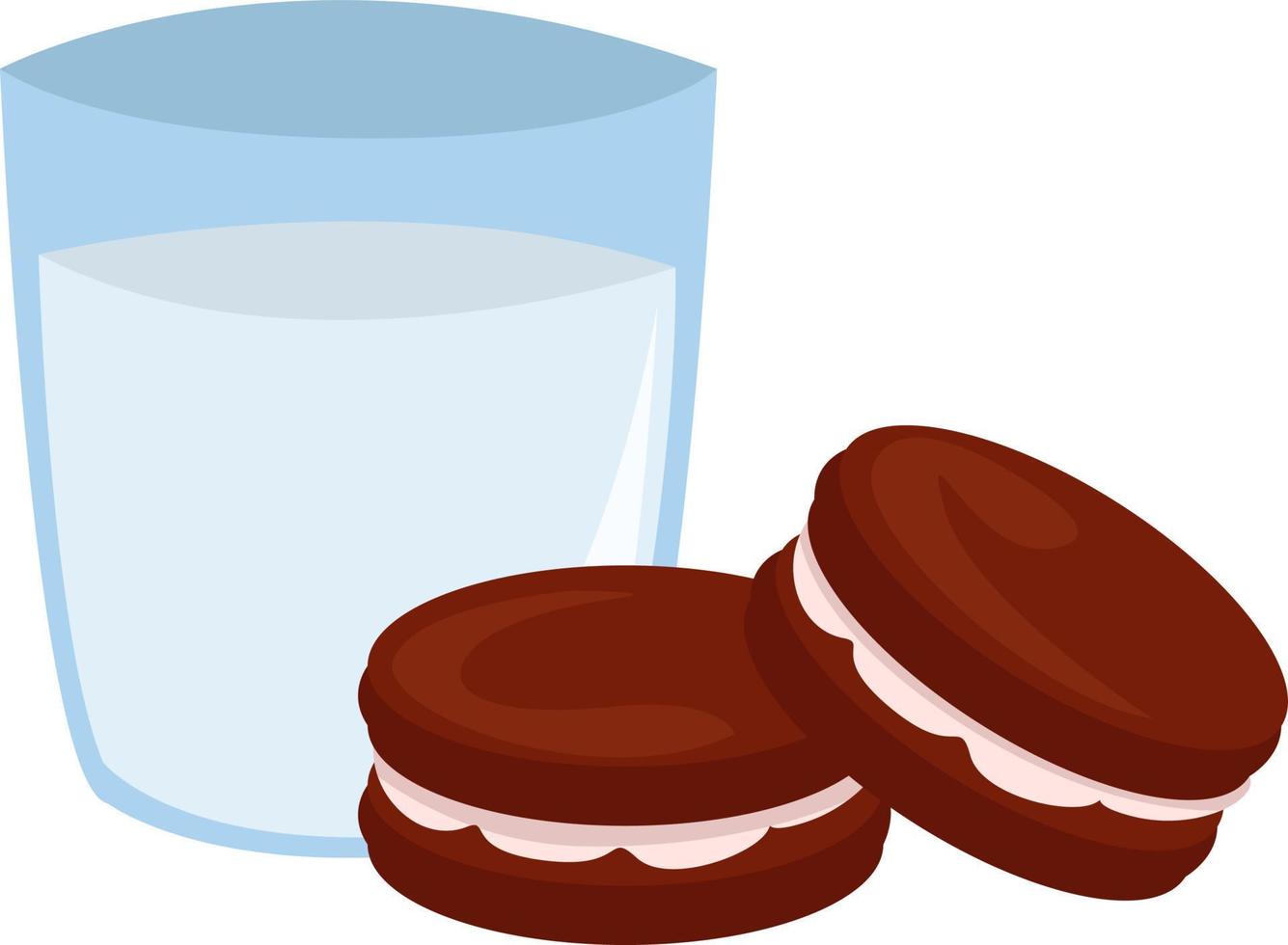 latte e biscotti, illustrazione, vettore su bianca sfondo.