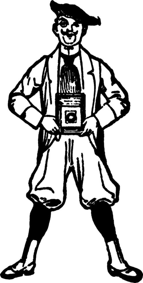 Tedesco telecamera uomo, Vintage ▾ illustrazione vettore