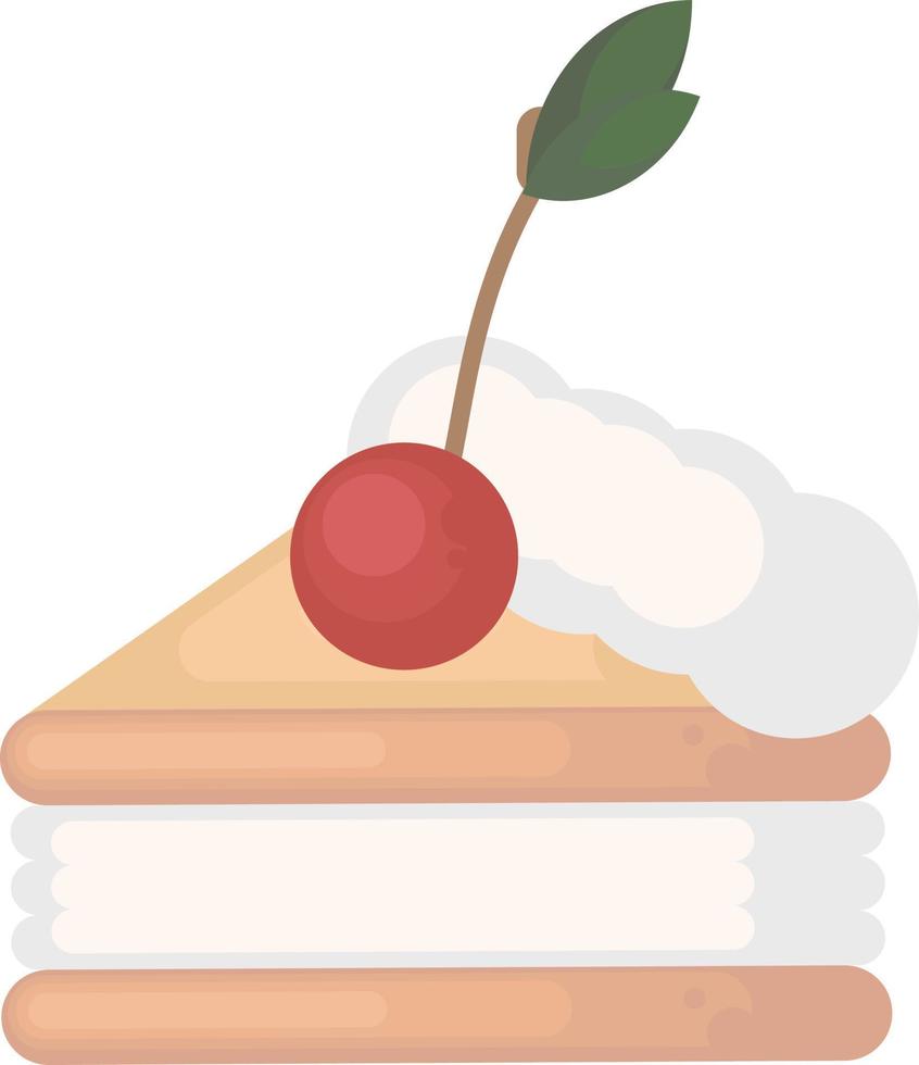 torta con ciliegia , illustrazione, vettore su bianca sfondo