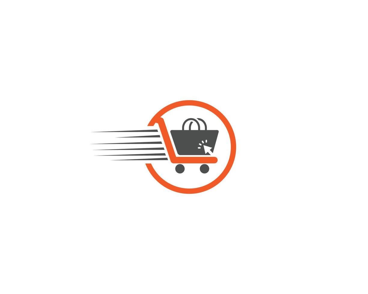in linea shopping logo design icona creativo vettore concetto illustrazione.