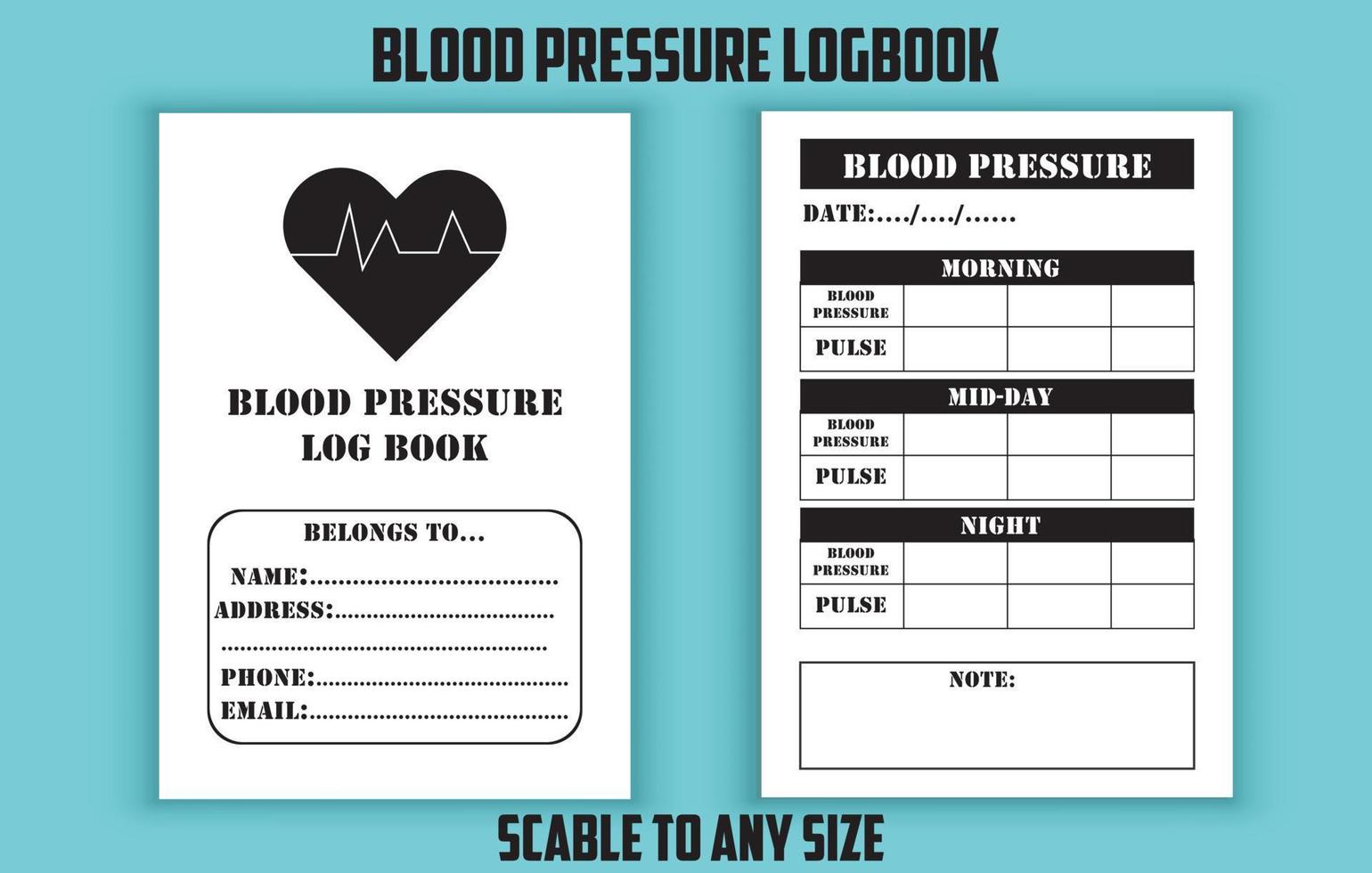 sangue pressione giornale di bordo modificabile modello vettore