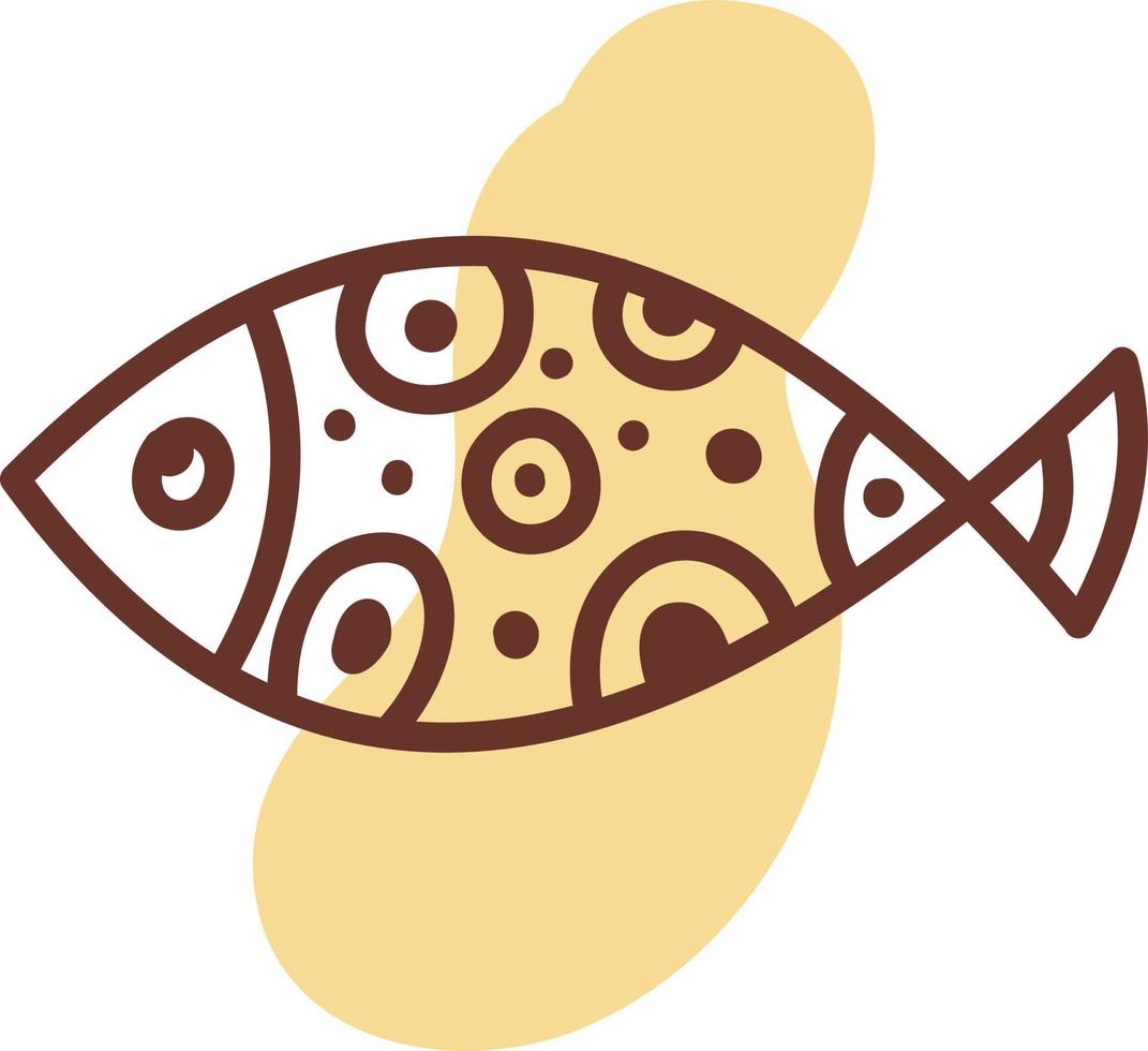 pesce con cerchi, illustrazione, vettore, su un' bianca sfondo. vettore