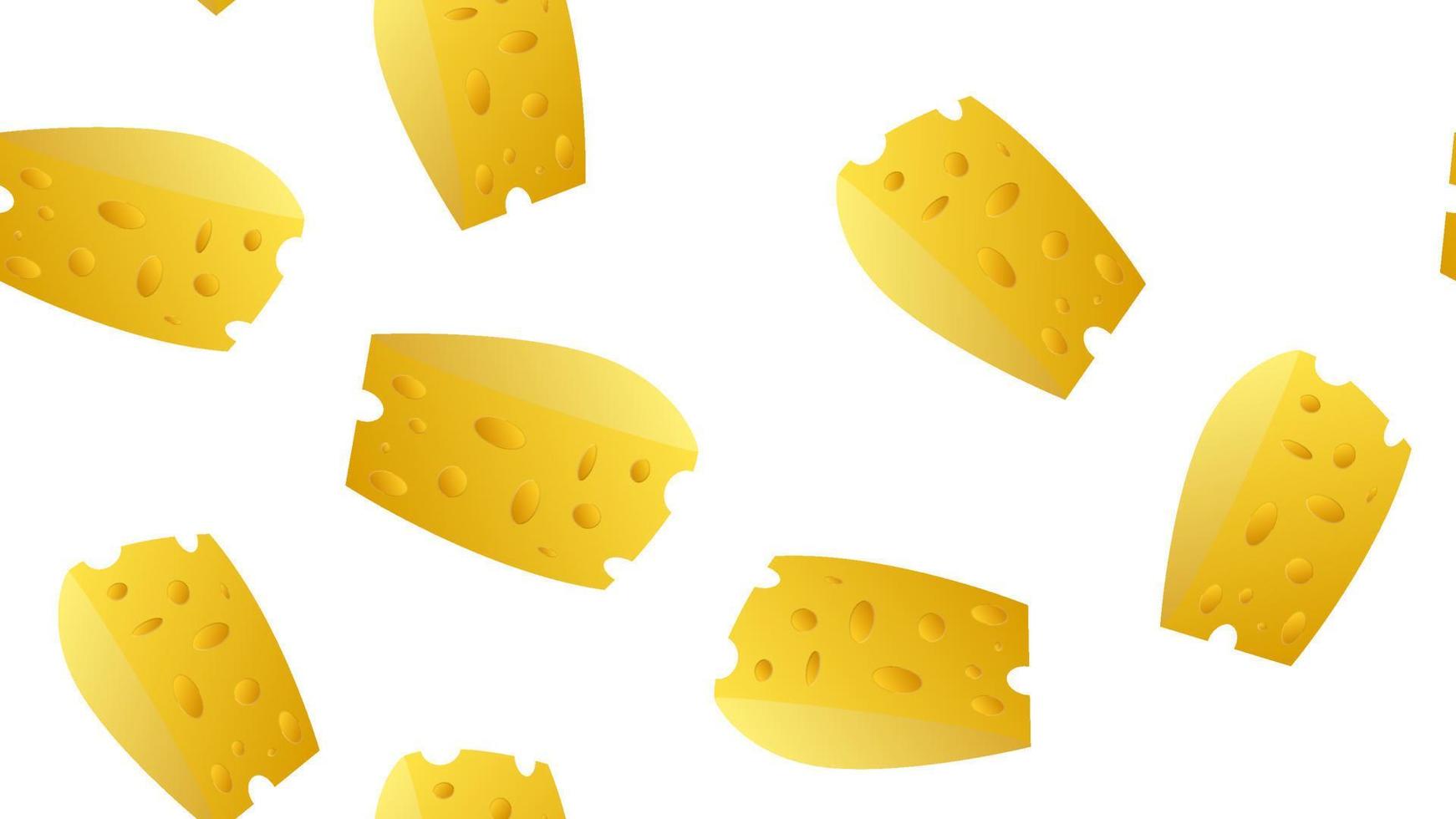 formaggio fetta vettore senza soluzione di continuità modello su un' bianca sfondo per sfondo, avvolgere, Imballaggio, e fondale