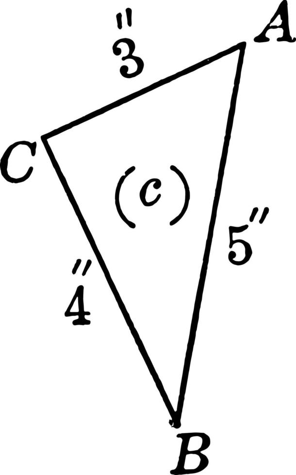 giusto triangolo 3,4,5 Vintage ▾ illustrazione. vettore