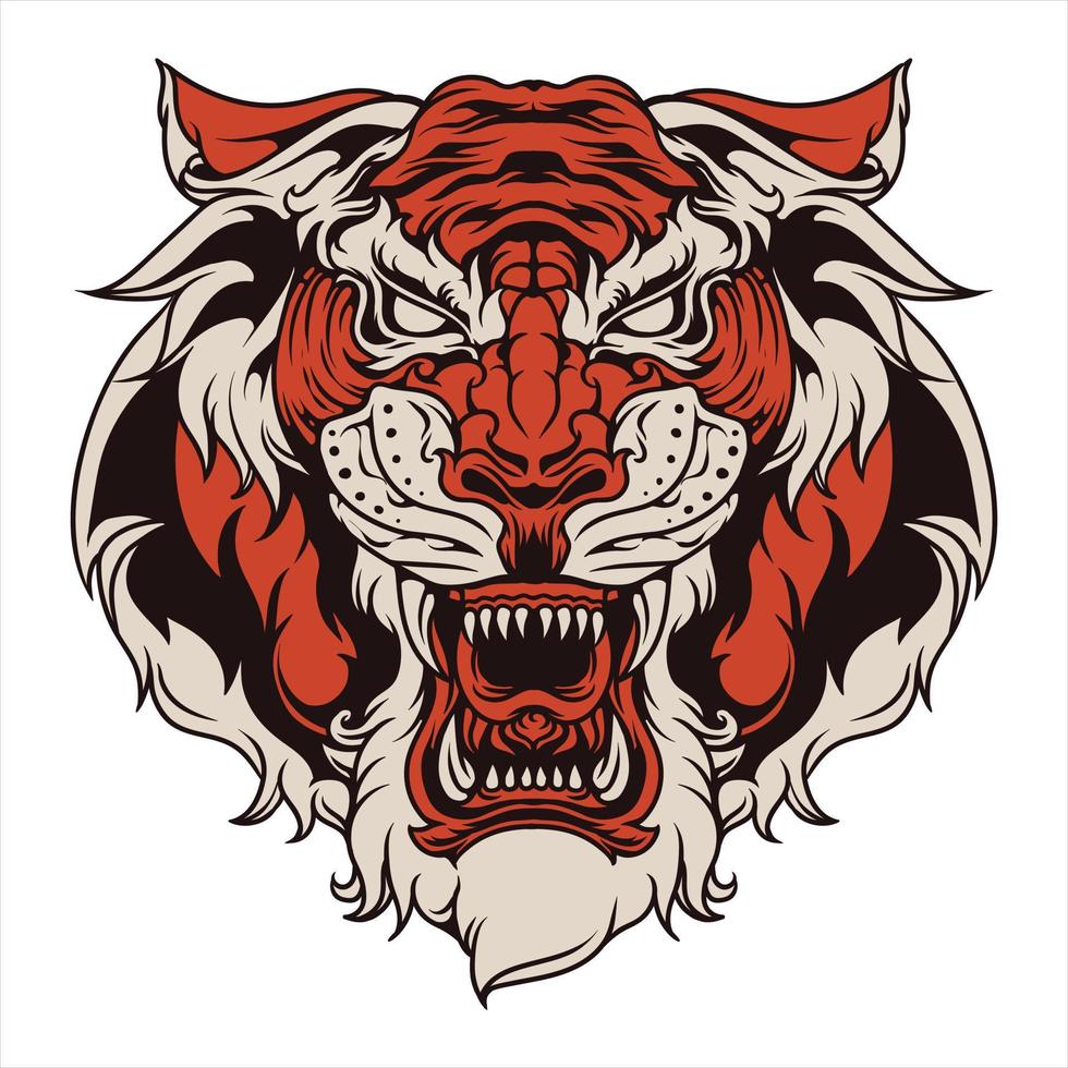 vettore illustrazione di tigre testa portafortuna