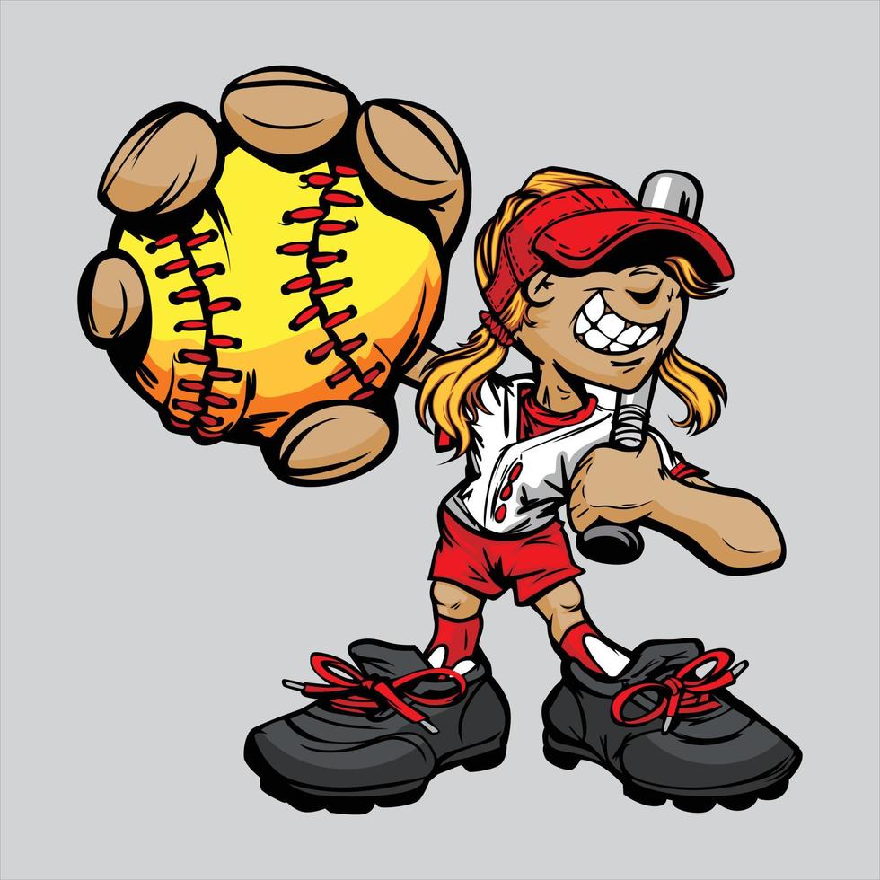vettore illustrazione di un' cartone animato baseball giocatore